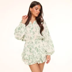 Olivia & Kate Playsuits-Army Groene Bloemenprint-Playsuit