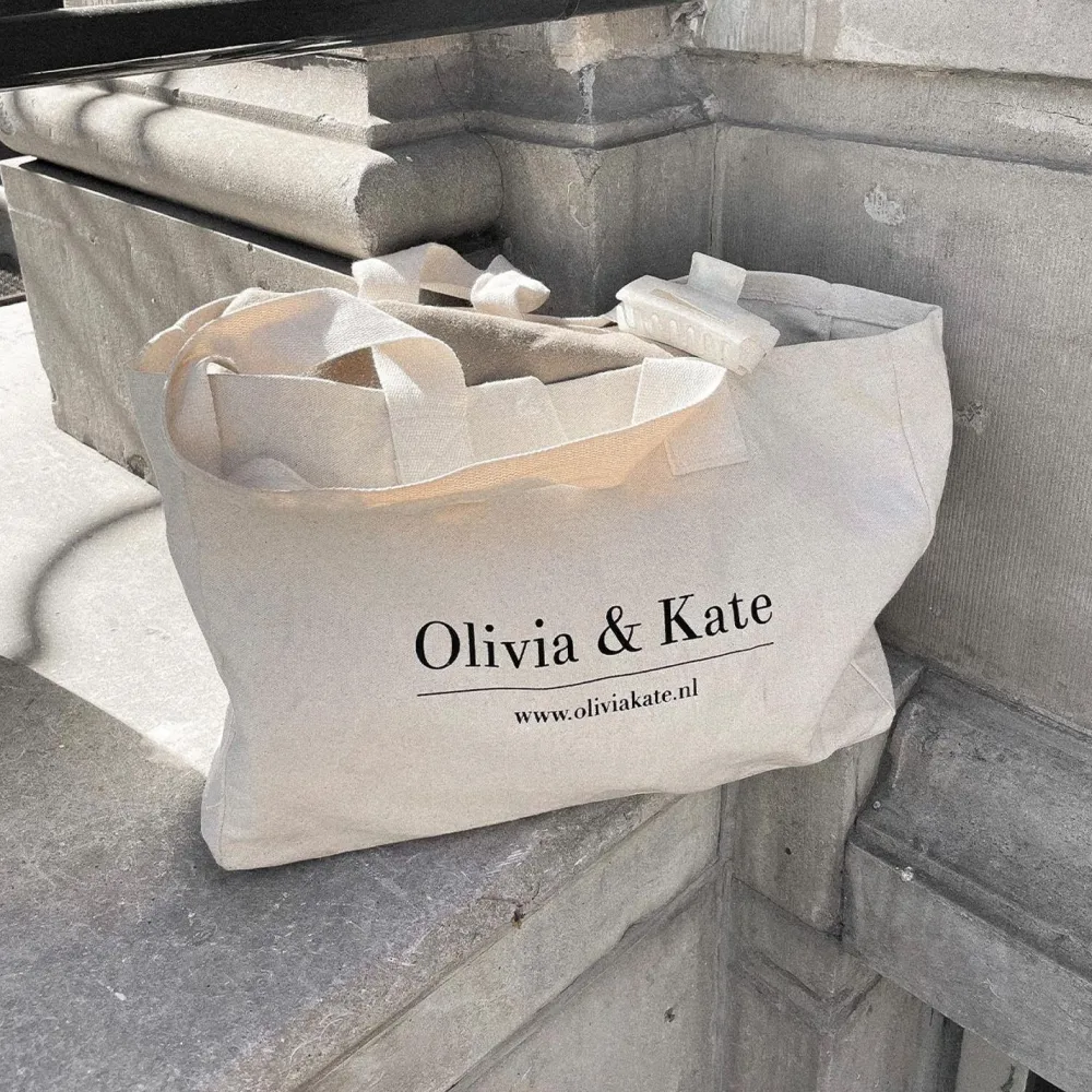 Olivia & Kate Tassen-Beige Grote Canvas-Tas