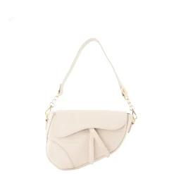 Olivia & Kate Tassen-Beige Leren Saddle-Tas