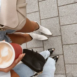 Olivia & Kate Tassen-Beige Leren Saddle-Tas