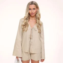 Olivia & Kate Broeken-Beige Linnen-Short