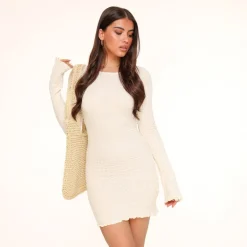 Olivia & Kate Jurken-Beige Stretchy Ls-Jurk
