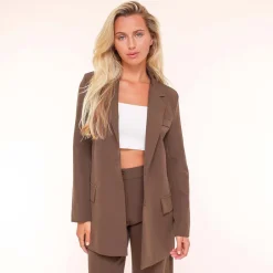 Olivia & Kate Blazers-Bruine Basic Rechte-Blazer