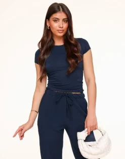 Olivia & Kate Tops-Donkerblauwe Basic Ss-Top