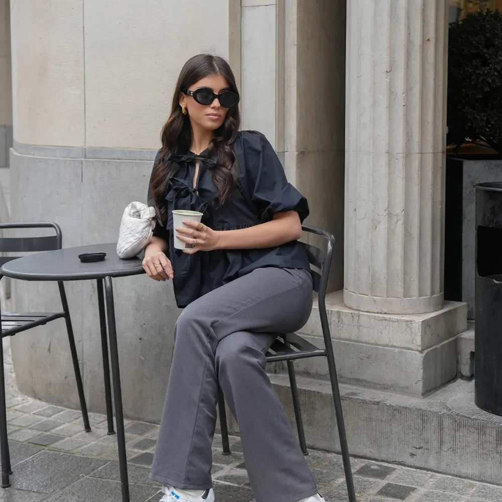 Olivia & Kate Broeken-Donkergrijze Basic-Pantalon