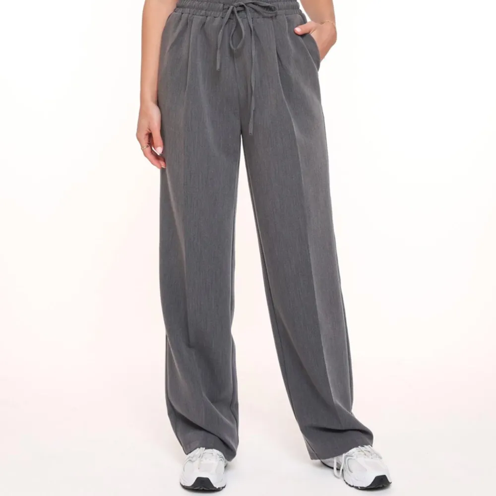 Olivia & Kate Broeken-Donkergrijze Studio Witte Rand-Pantalon