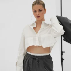 Olivia & Kate Broeken-Donkergrijze Studio Witte Rand-Pantalon