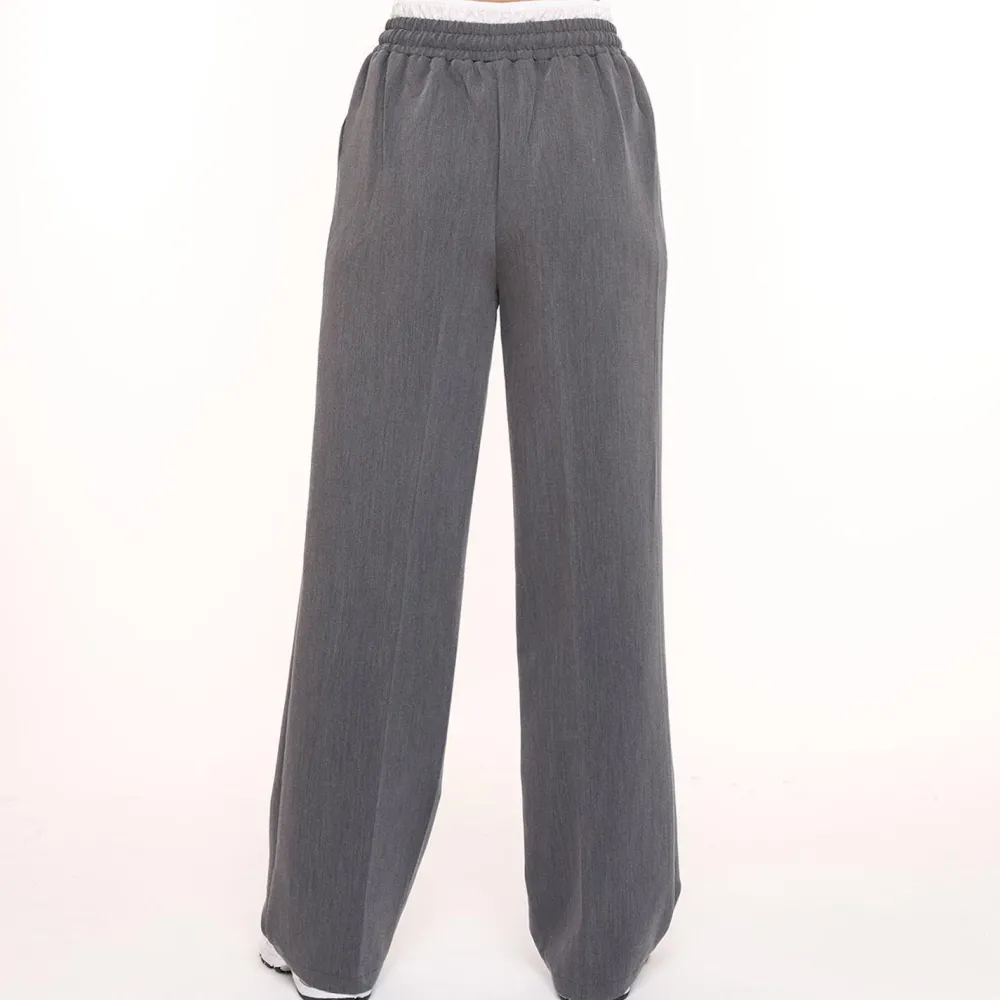 Olivia & Kate Broeken-Donkergrijze Studio Witte Rand-Pantalon