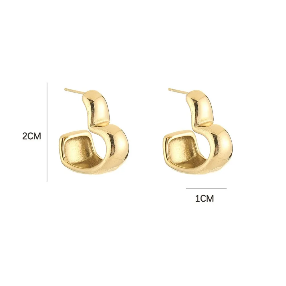 Olivia & Kate Oorbellen-Gouden Brede Open Hart-Oorbellen