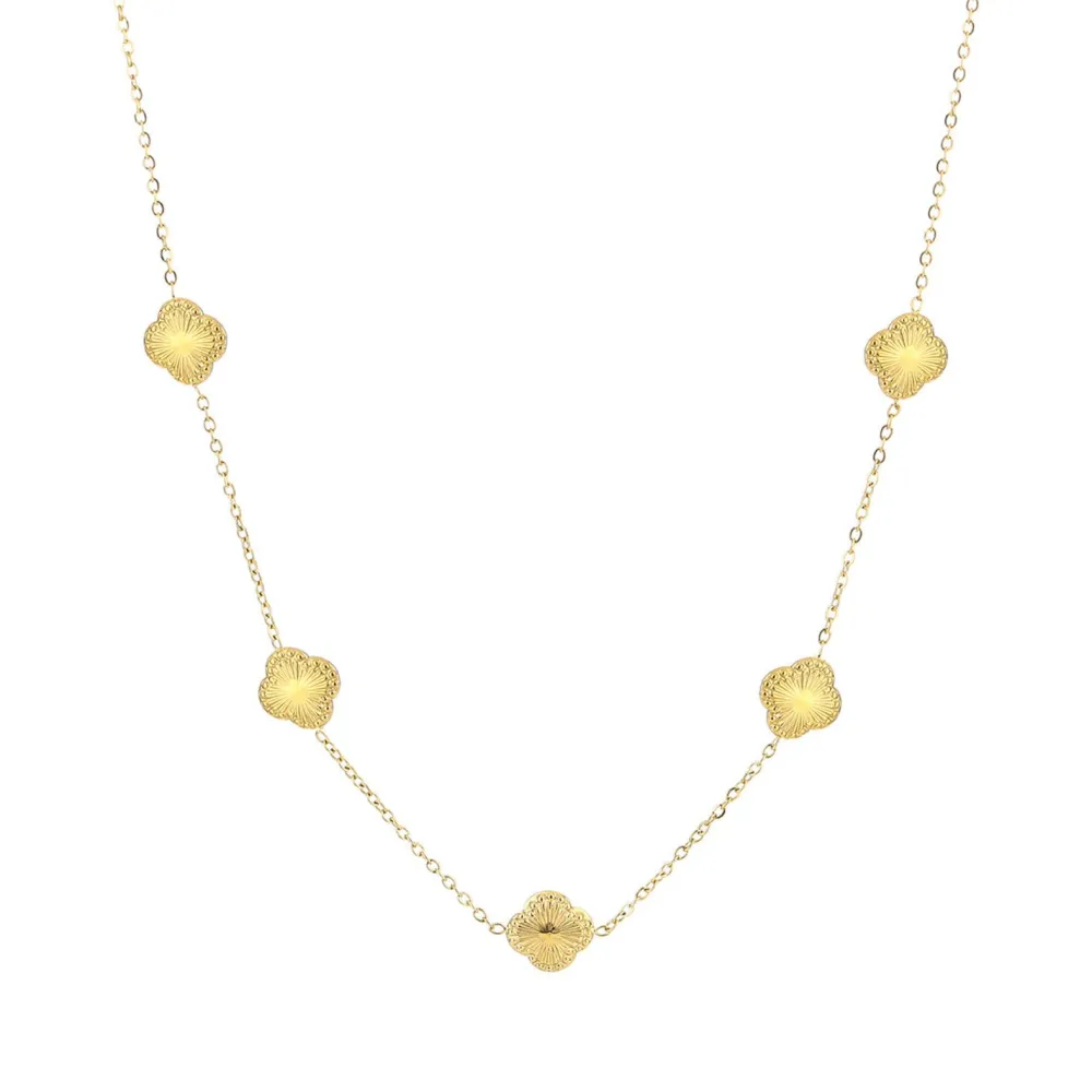 Olivia & Kate Kettingen-Gouden Klaver-Ketting