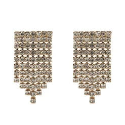 Olivia & Kate Oorbellen-Gouden Vierkante Strass-Oorbellen