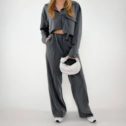 Olivia & Kate Sets-Grijze Basic Cropped-Set