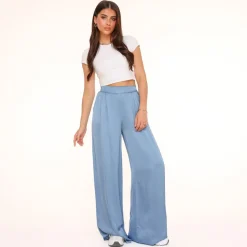 Olivia & Kate Broeken-Jeans Blauwe Tall Satijnen-Broek