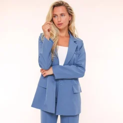 Olivia & Kate Blazers-Lichtblauwe Basic Rechte-Blazer
