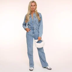 Olivia & Kate Jumpsuits-Lichtblauwe Denim Ls-Jumpsuit