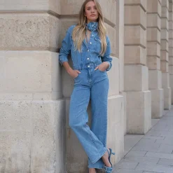 Olivia & Kate Jumpsuits-Lichtblauwe Denim Ls-Jumpsuit