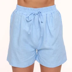 Olivia & Kate Broeken-Lichtblauwe Linnen-Short