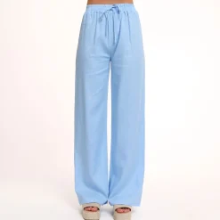 Olivia & Kate Broeken-Lichtblauwe Tall Linnen-Broek