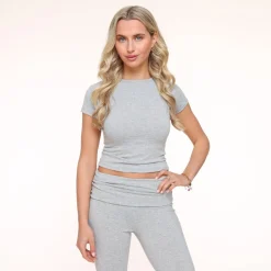 Olivia & Kate Tops-Lichtgrijze Jogging Ss Petite-Top