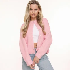 Olivia & Kate Vesten-Lichtroze Basic Gebreide-Vest