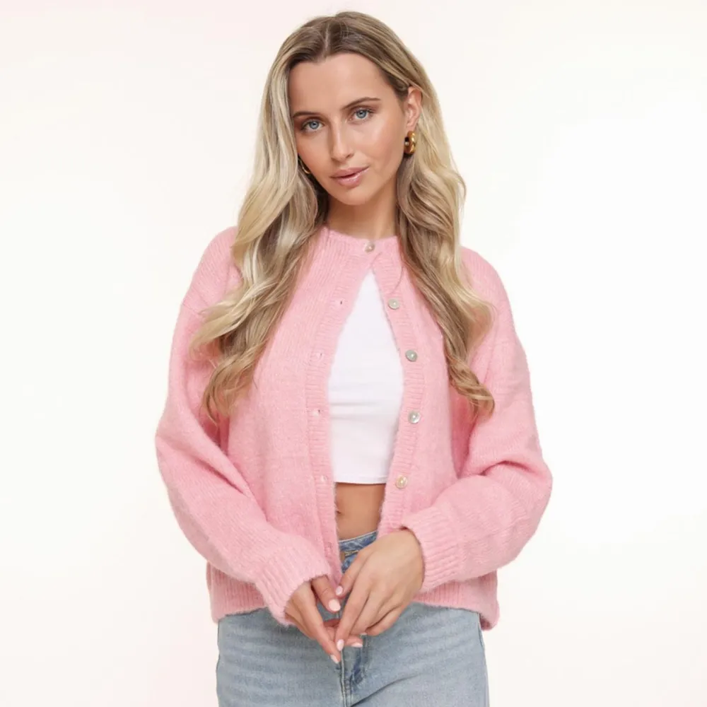 Olivia & Kate Vesten-Lichtroze Basic Gebreide-Vest