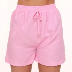 Olivia & Kate Broeken-Lichtroze Linnen-Short