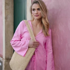 Olivia & Kate Broeken-Lichtroze Linnen-Short