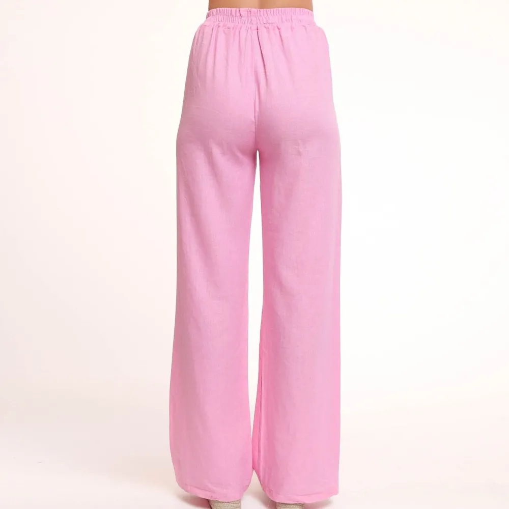 Olivia & Kate Broeken-Lichtroze Tall Linnen-Broek