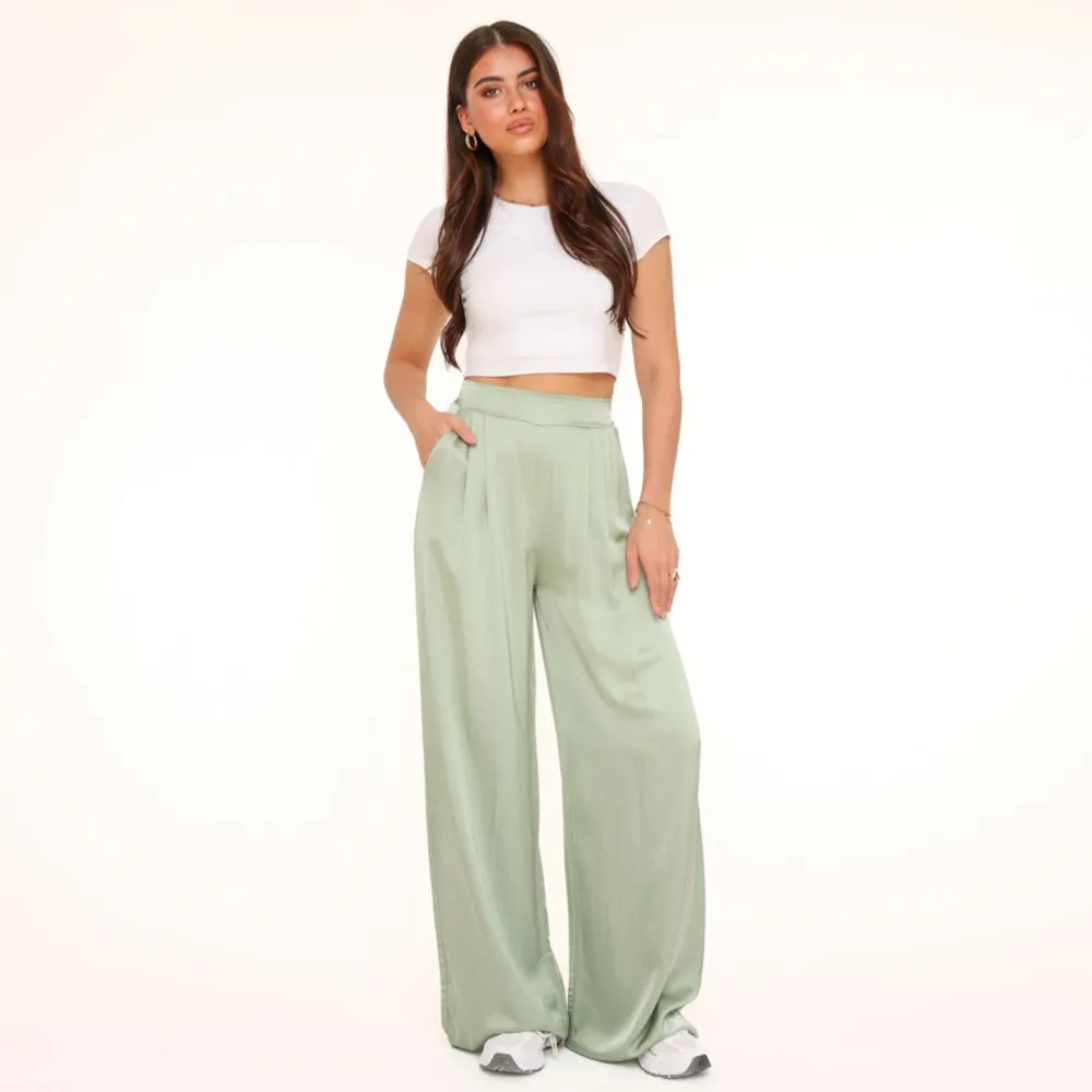 Olivia & Kate Broeken-Mintgroene Tall Satijnen-Broek
