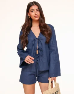 Olivia & Kate Vesten-Navy Blauwe Linnen-Vestje