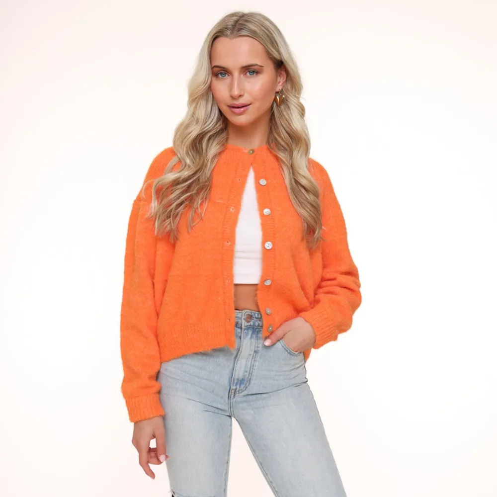 Olivia & Kate Vesten-Oranje Basic Gebreide-Vest