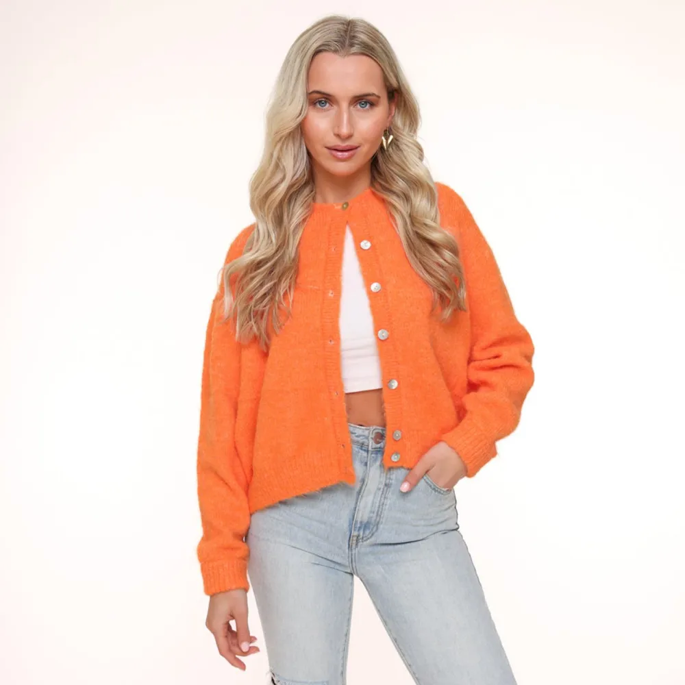 Olivia & Kate Vesten-Oranje Basic Gebreide-Vest