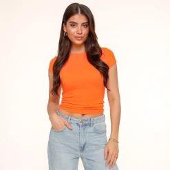 Olivia & Kate Tops-Oranje Basic Ss-Top