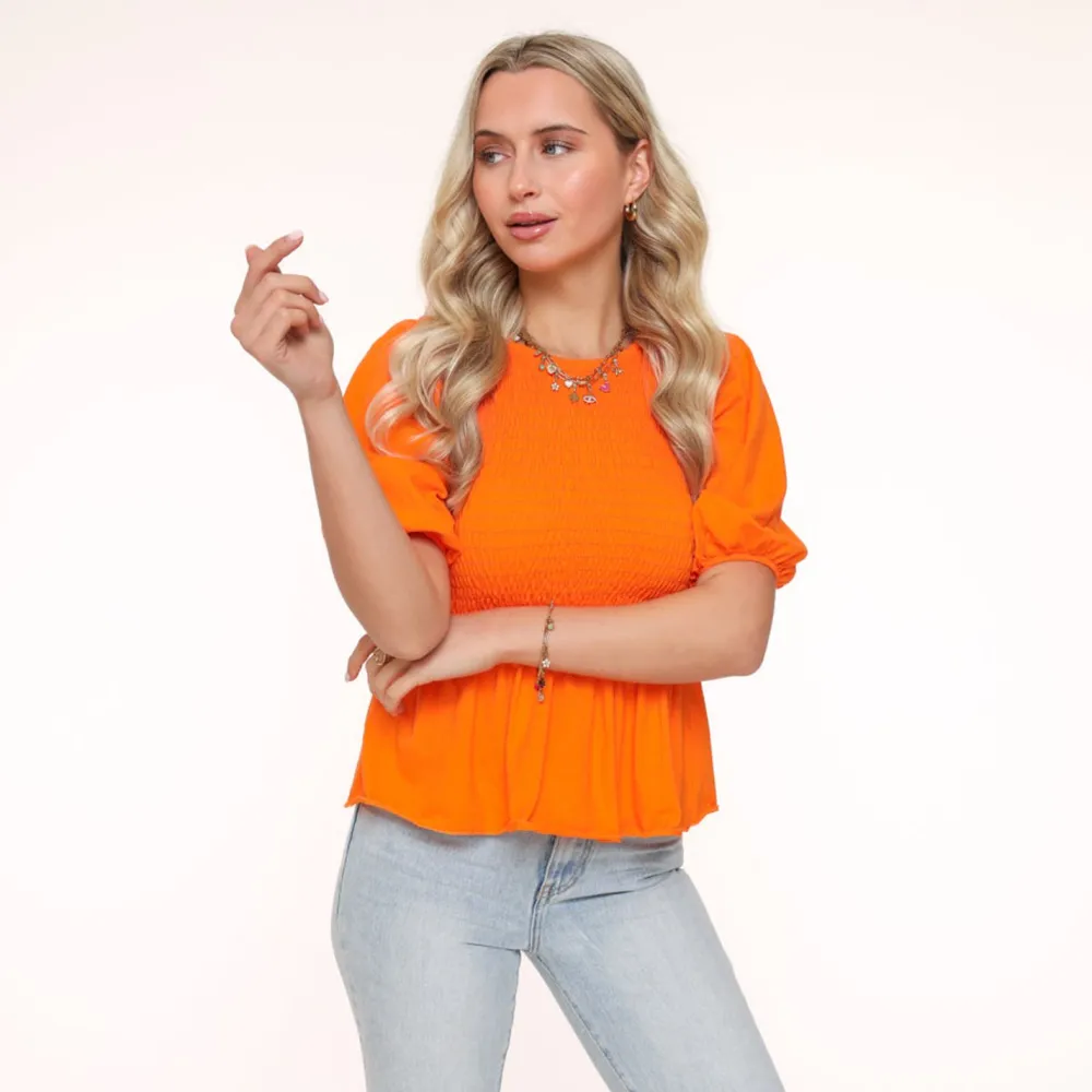 Olivia & Kate Tops-Oranje Stretchy Ss-Top