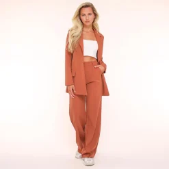 Olivia & Kate Blazers-Roest Oranje Basic Rechte-Blazer