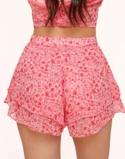 Olivia & Kate Skorts-Roze Bloemen Ruffel-Skort