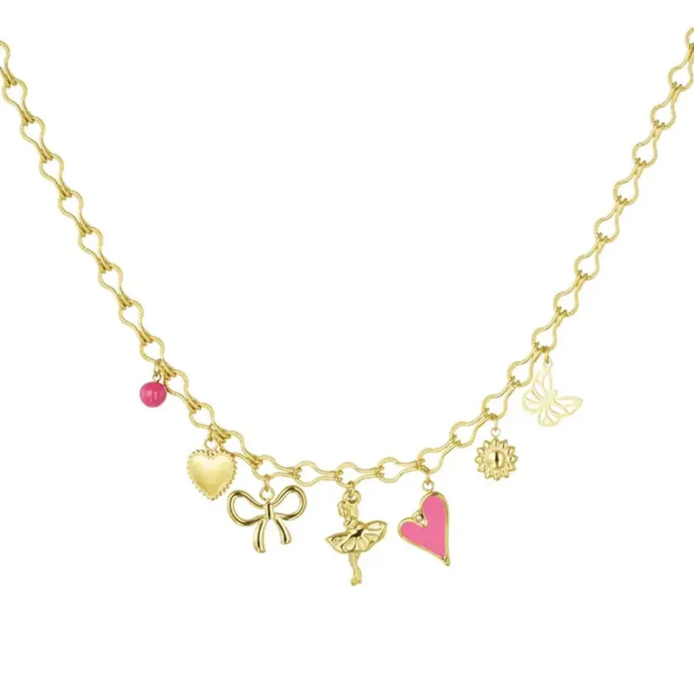 Olivia & Kate Kettingen-Roze Details Ronde Schakel-Ketting