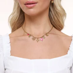 Olivia & Kate Kettingen-Roze Details Ronde Schakel-Ketting