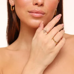 Olivia & Kate Ringen-Roze Oogvorm Steen-Ring