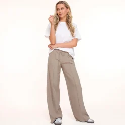 Olivia & Kate Broeken-Taupe Doorlopende Naden-Broek