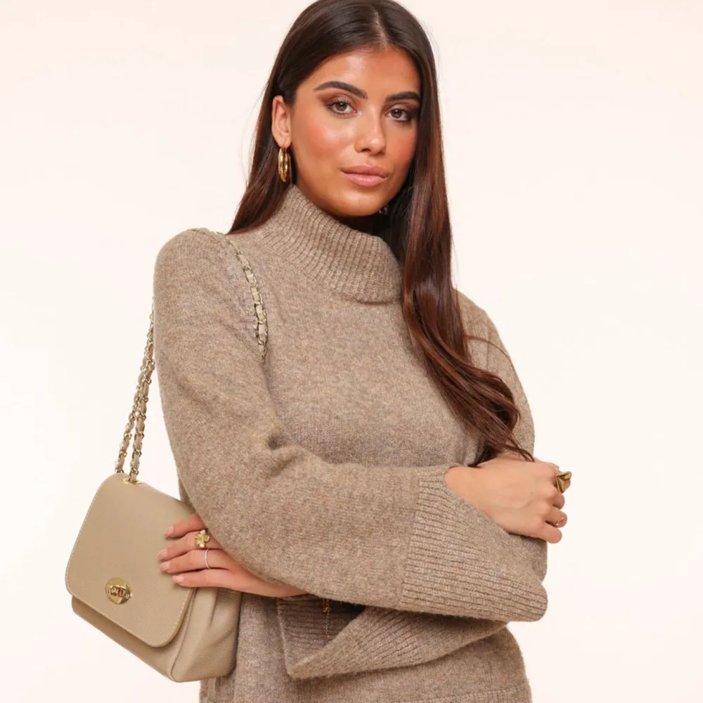 Olivia & Kate Truien-Taupe Gebreide Oversized-Trui