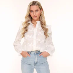 Olivia & Kate Tops-Witte Bloemen-Blouse