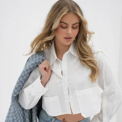 Olivia & Kate Tops-Witte Cropped-Blouse