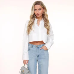 Olivia & Kate Tops-Witte Cropped-Blouse