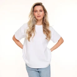 Olivia & Kate Tops-Witte Oversized Basic Ss-T-Shirt