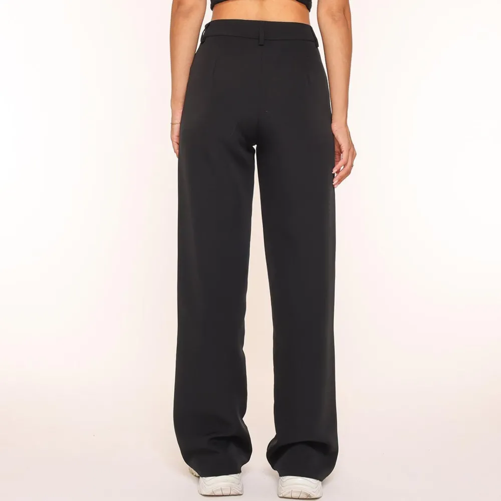 Olivia & Kate Broeken-Zwarte Basic Wijde-Pantalon