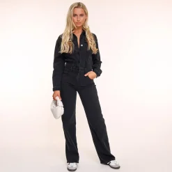 Olivia & Kate Jumpsuits-Zwarte Denim Ls-Jumpsuit