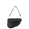 Olivia & Kate Tassen-Zwarte Leren Saddle-Tas