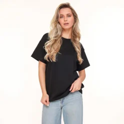 Olivia & Kate Tops-Zwarte Oversized Basic Ss-T-Shirt