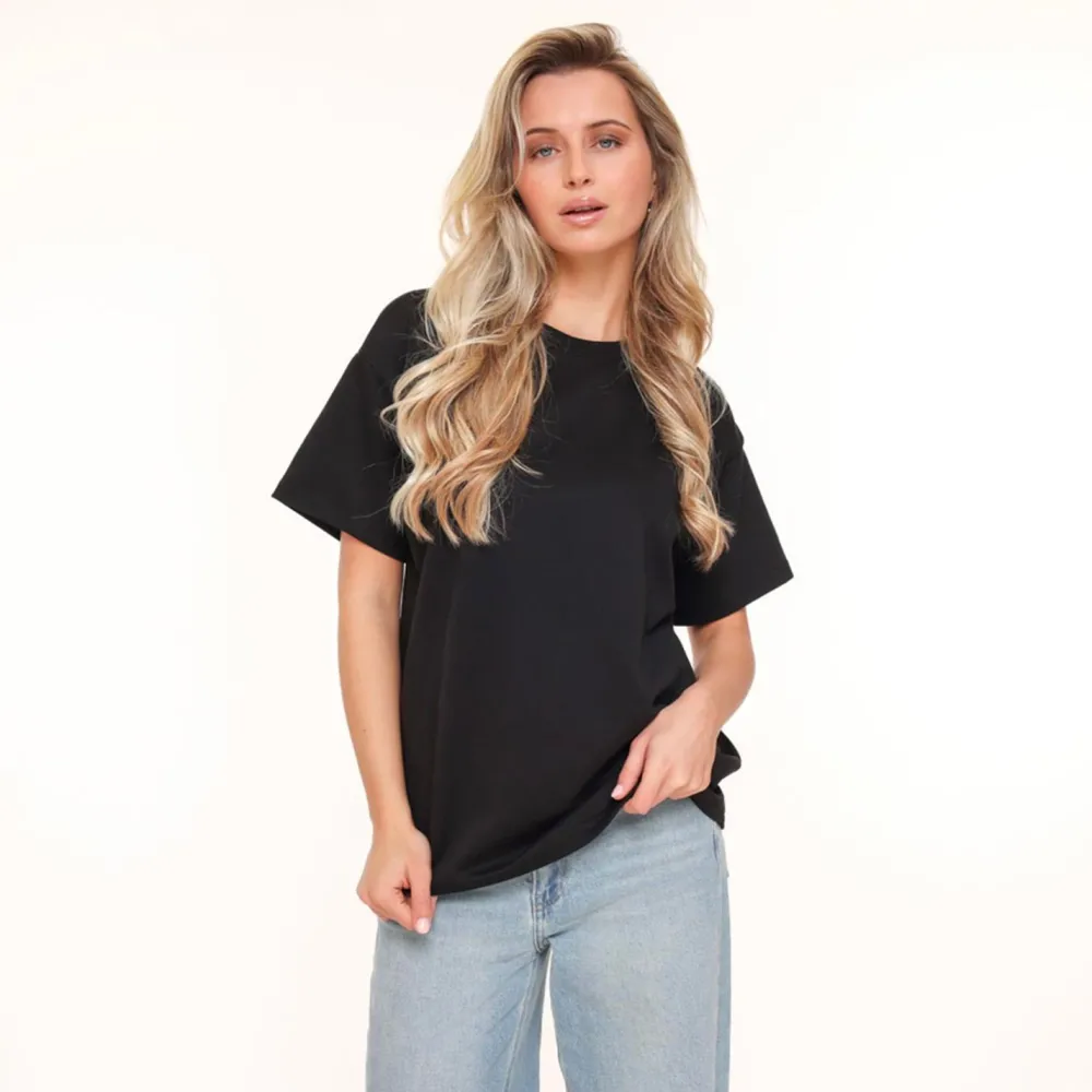 Olivia & Kate Tops-Zwarte Oversized Basic Ss-T-Shirt